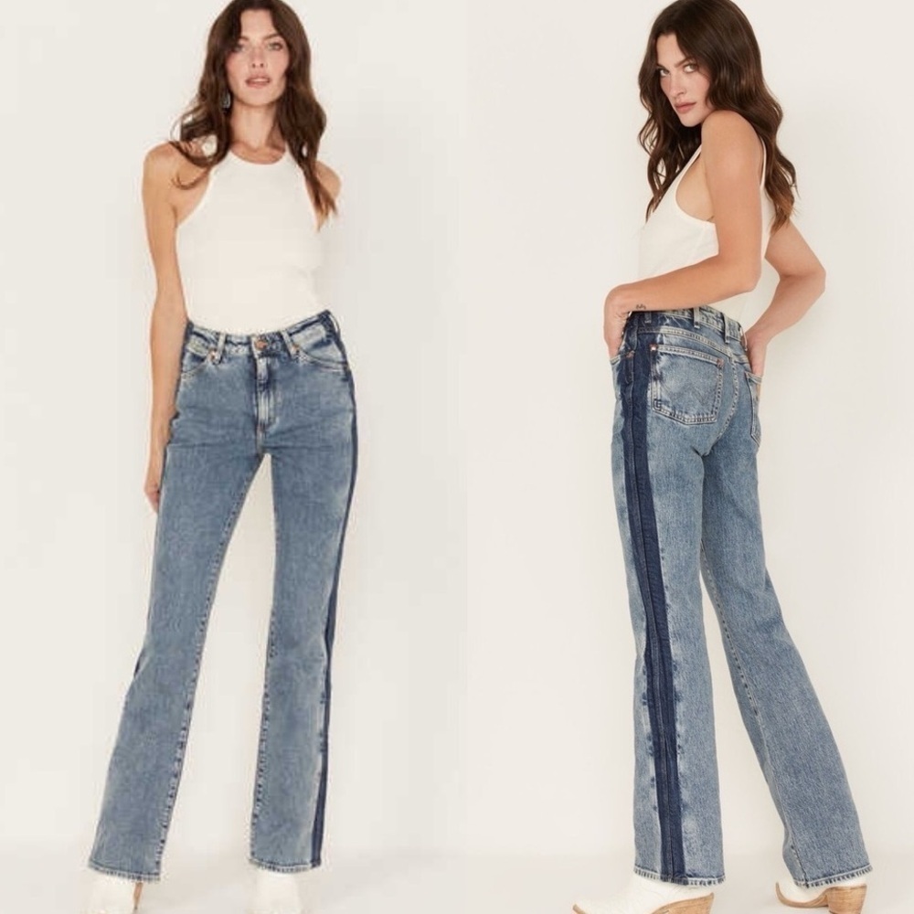 Wrangler Westward 626 Two Tone High Rise Bootcut Jeans Sz 26